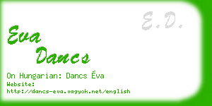 eva dancs business card